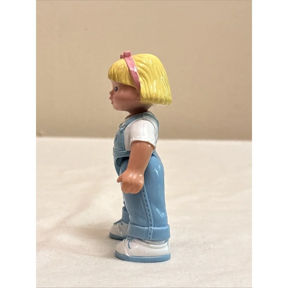 Fisher-Price Loving Family Dream Dollhouse Blonde Girl Blue Bib Overalls 1993